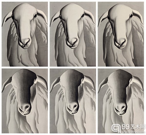 宋陵 《无意义的选择？1号》1986 纸本水墨 88×63.5cm×6