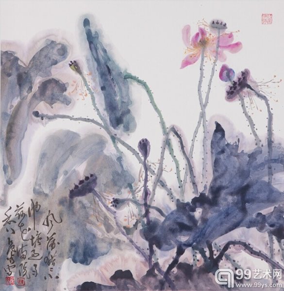 《过雨荷花满院香》70×69cm,2014年