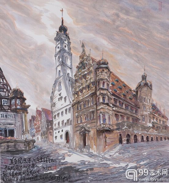 《黄昏罗腾堡》97×89.3cm，2014年作