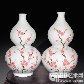 “7501”瓷 梅花葫芦瓶