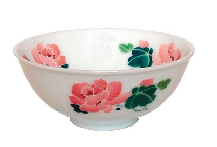 “7501”瓷 高白釉下双面对画芙蓉花