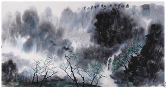 李明伟 《泉响云林外》  起拍价：2000元   137×70cm  