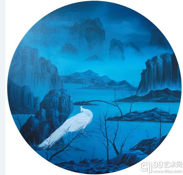 郑金鹏 《源》系列之山水境 直径120cm 2014