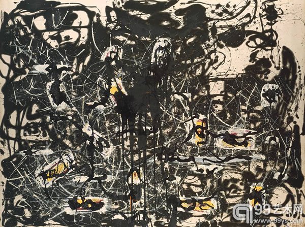杰克逊·波洛克作品《Yellow Islands》（1952）