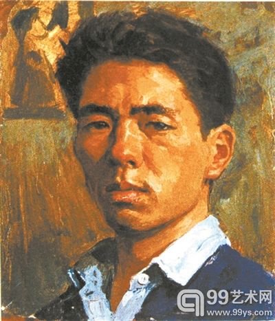 《自画像》 木板 油画 1969年