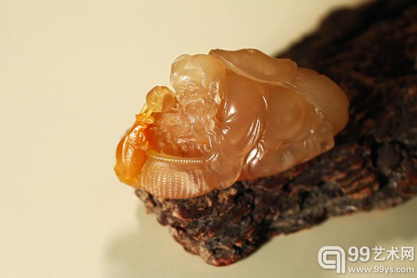 鸡母石渔翁得利摆件