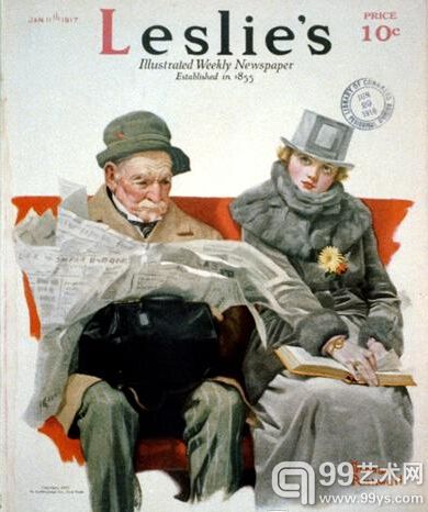 诺曼·洛克威尔, 《现实和虚幻》(Fact and Fiction)(1917)