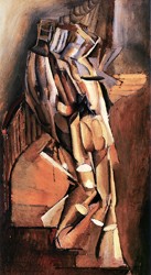 《下楼的裸女1号》1911年 油彩画布
