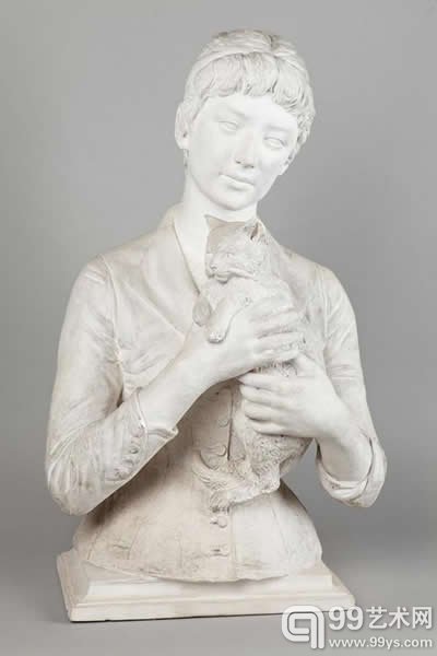 Antonina Rożniatowska, 《Woman with a cat》 波兰克拉科夫国家博物馆 @MNKrk