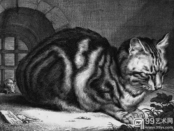 Cornelis Visscher,《The Large Cat》,1657 大英博物馆 @britishmuseum