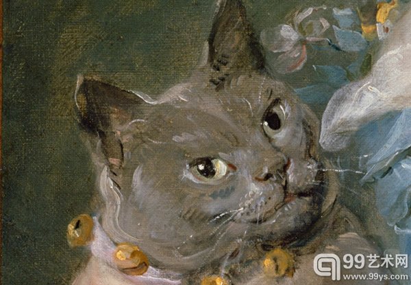 Jean-Baptiste Perronneau,《Magdaleine Pinceloup de la Grange, née de Parseval》(局部),1747 「18 世纪的 Grumpy Cat」——盖蒂博物馆 @thegetty