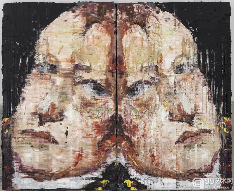 文倵 《黑格尔连体》100 x120cm 布面油画 2014