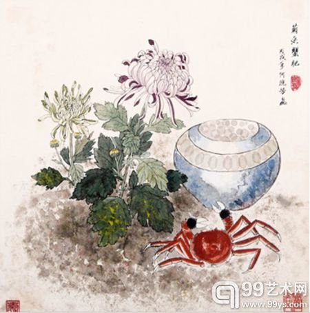 何晓芳《菊香蟹肥》