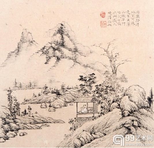 朱晓清《隐山闲读图》