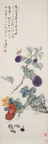 王雪涛　秋实图　设色纸本 镜心　105.3×34.9cm