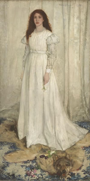 詹姆斯•惠斯勒(James McNeill Whistler)作品《Symphony in White, No. 1: The White Girl》(1862)