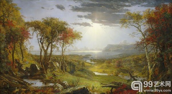 Jasper Francis Cropsey作品《哈德孙河的秋季》(1860)