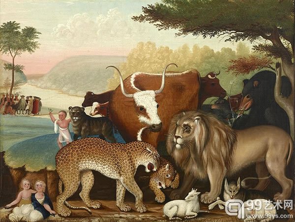 爱德华·希克斯(Edward Hicks)作品《The Peaceable Kingdom》(1846-47)