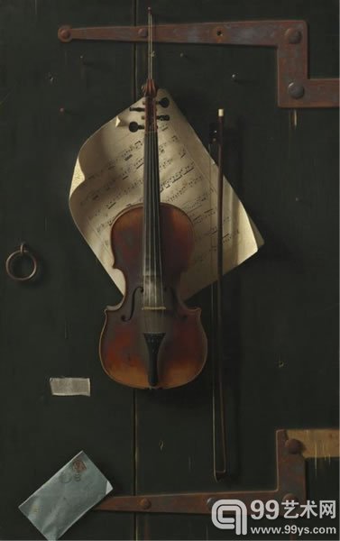 William Michael Harnet作品《The Old Violin》(1886)