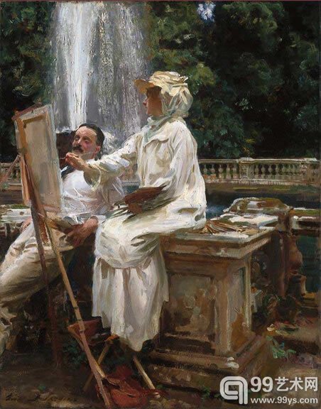 约翰·辛格尓·萨金特(John Singer Sargent)作品《The Fountain》(1907)