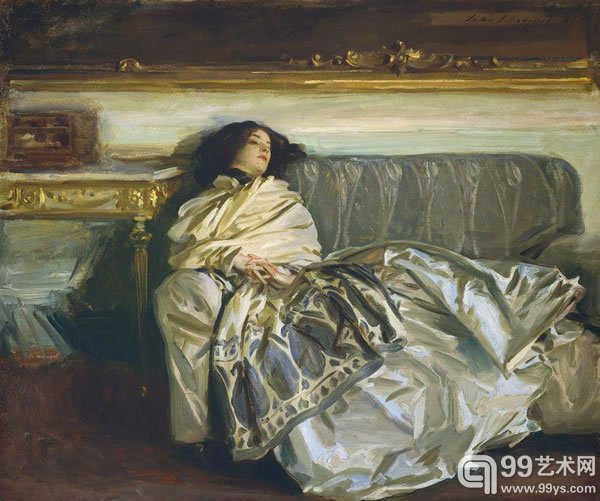 约翰·辛格尓·萨金特(John Singer Sargent)作品《Nonchaloir (Repose)》(1911)