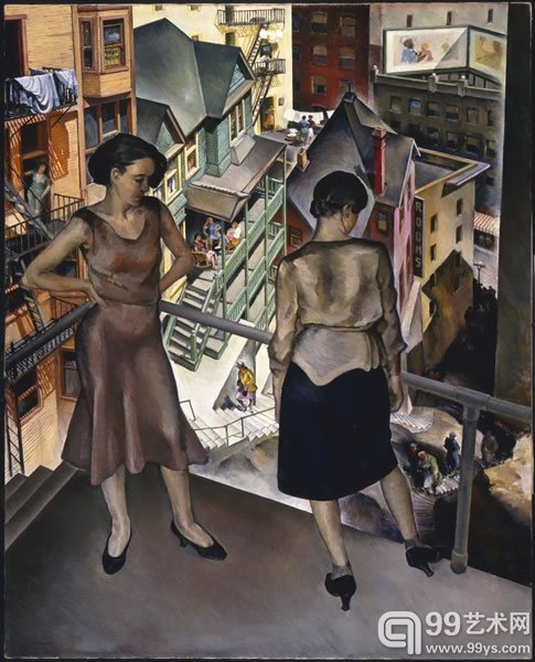 Millard Sheets作品《Angels Flight》(1931)