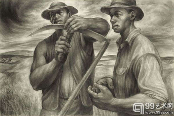 Charles Wilbert White作品《Harvest Talk》(1953)