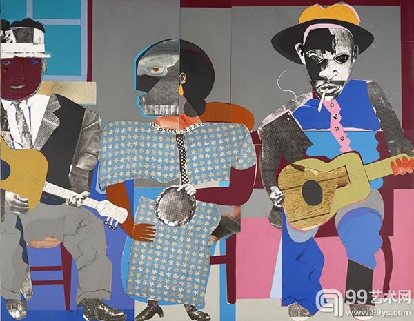 比尔登(Romare Bearden)作品《Soul Three》(1968)