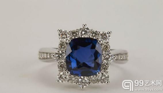 2.53克拉未加热蓝宝石戒指 估价：RMB60，000-80，000
