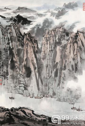 LOT4055 宋文治 蜀江晓行图 RMB 207,000