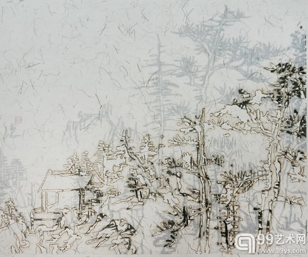 文伯仁(1502-1575) 隆庆辛未春五峰 后山图 No14