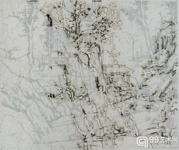 文伯仁(1502-1575) 隆庆辛未春五峰 后山图 No14