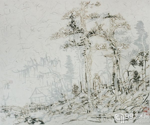 文伯仁(1502-1575) 隆庆辛未春五峰 后山图 No14