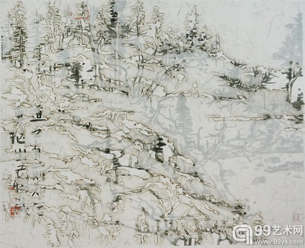 文伯仁(1502-1575) 隆庆辛未春五峰 后山图 No14