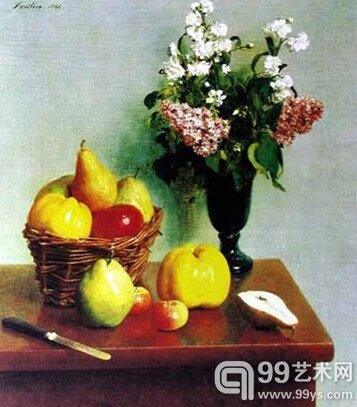 拉图尔 《花与水果》 1866年