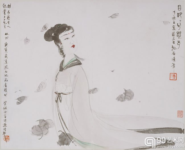 Fu Baoshi 《Lady of the Xiang River》 1947作,大都会博物馆藏。