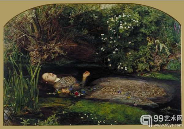 约翰·埃弗里特·米莱斯(John Everett Millais)画作《奥菲莉娅》(Ophelia)