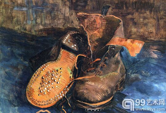 海德格尔评论的梵高的《鞋》 1887 年