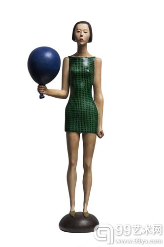 蓝气球 Blue balloon 铜Bronze 73x26x22cm 2014