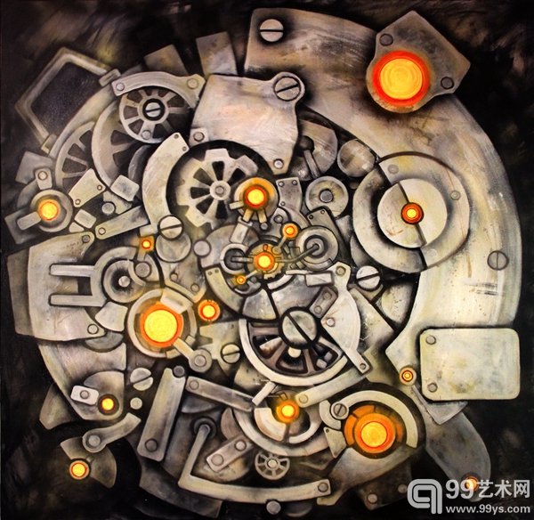 李季-永动机#夜核(昼)-综合材料-150x150cm-2013