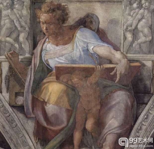 对⽶开朗琪罗⻄斯廷天顶壁画的修复对比,1994