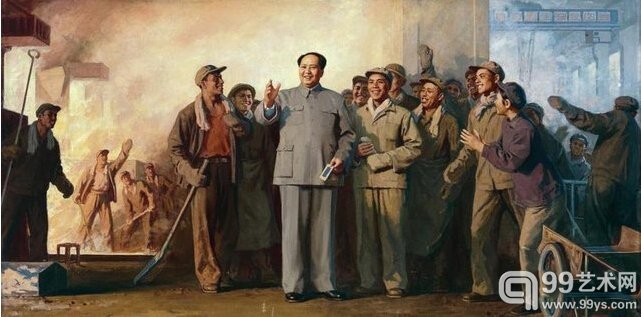 靳尚谊 《毛主席在炼钢厂》​