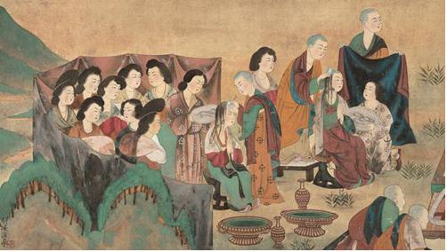 刘凌沧 剃度图，47cm×81cm，1955年
