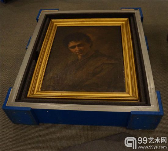 卡拉奇的布面油画《青年男子肖像》开箱查验