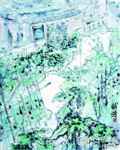 李绪洪作品《普宁人家》。