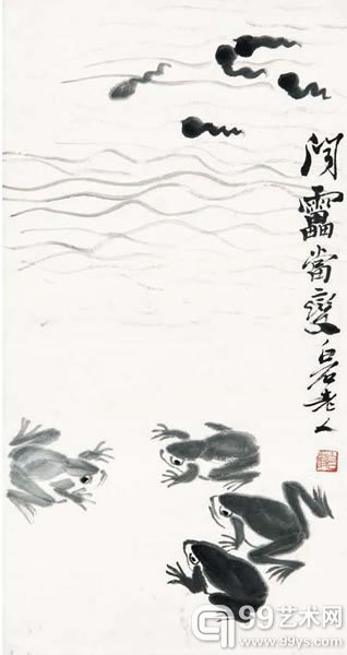 齐白石（1864-1957） 闻雷当变 水墨纸本 63.5×33.4 cm RMB：150,000-195,000