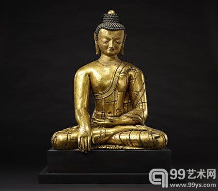 明十五世纪西藏中部铜鎏金释迦牟尼