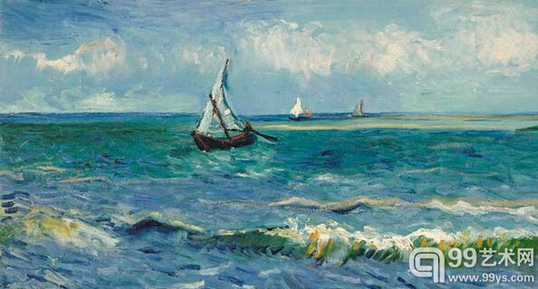 《圣马迪拉莫附近的海景》（Seascape near Les Saintes-Maries-de-la-Mer）