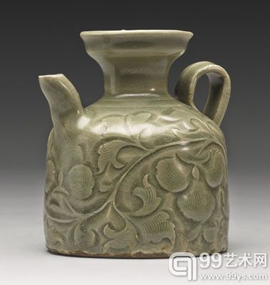 北宋 耀州青釉刻缠枝牡丹纹执壶 19.7万美元 纽约苏富比