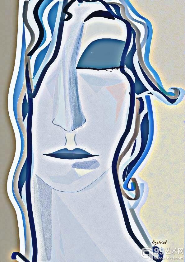 Sarah 的数字绘画作品，都是用眼睛画的